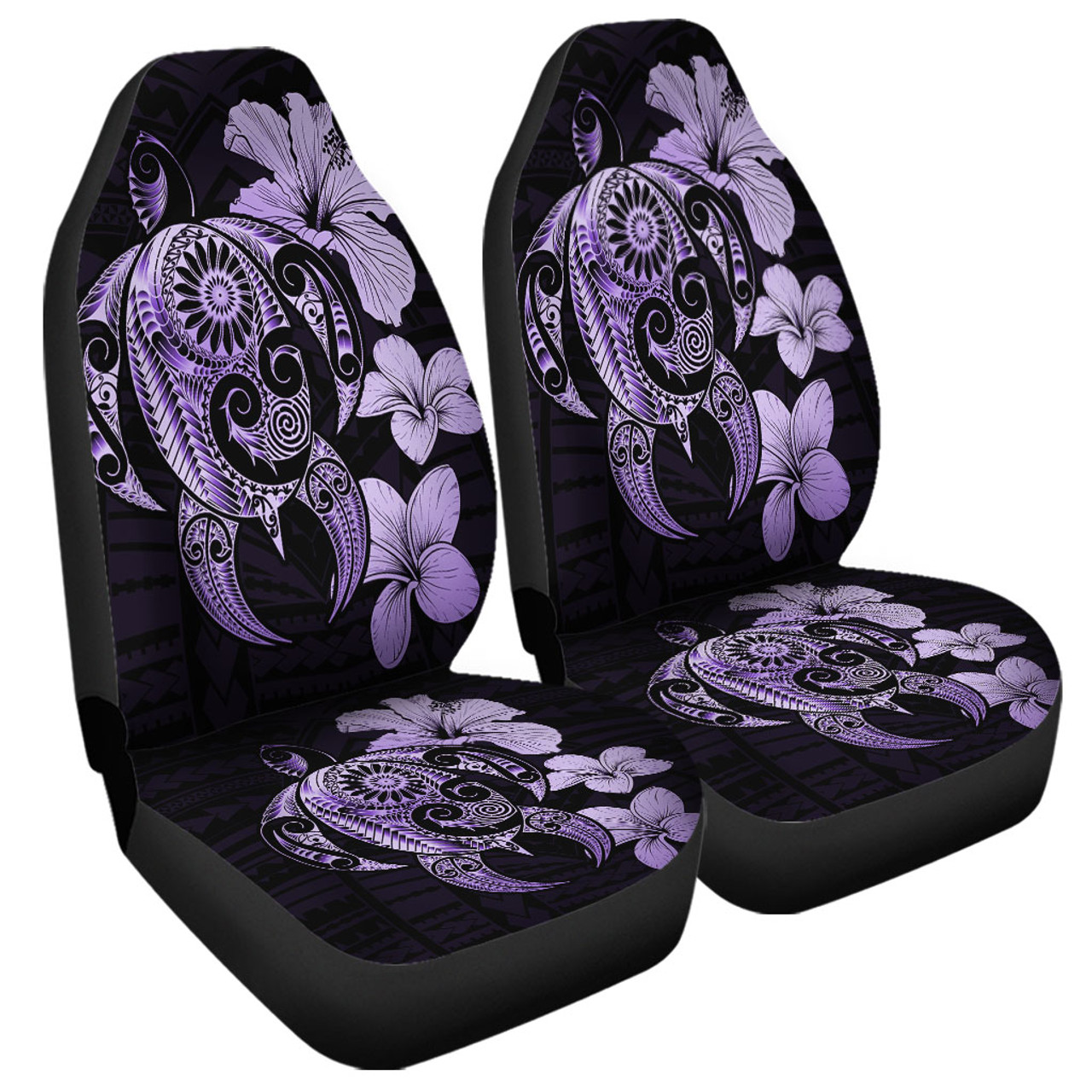 Hawaii Car Seat Covers Hibiscus Plumeria Mix Polynesian Turtle