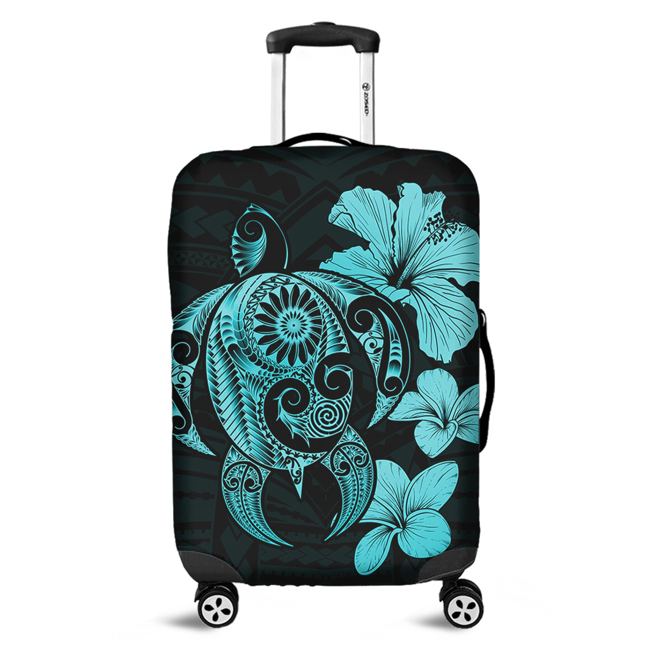 Hawaii Luggage Cover Hibiscus Plumeria Mix Polynesian Turtle