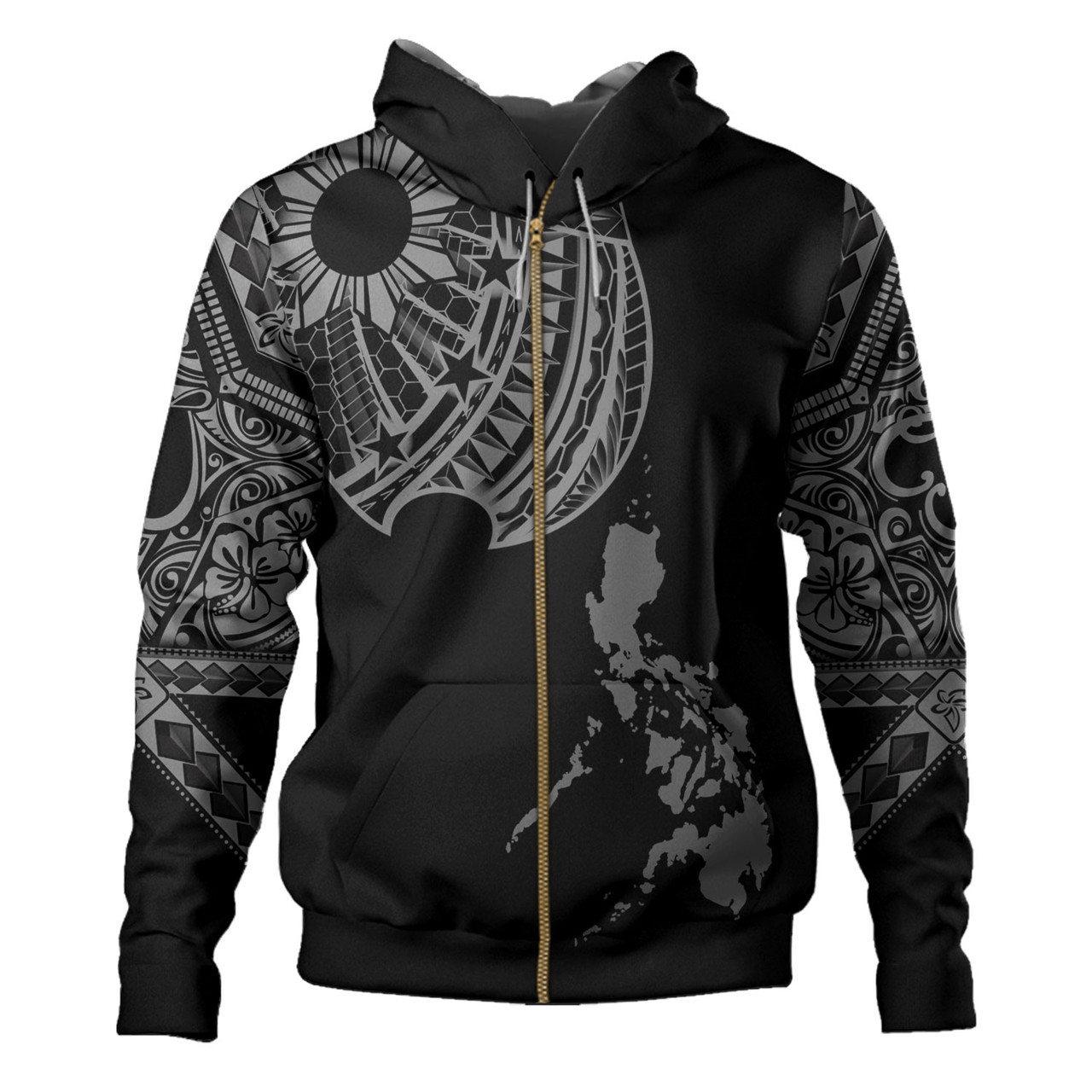 Philippines Filipinos Custom Personalised Hoodie Filipinos Sun Tatau Tribal Patterns