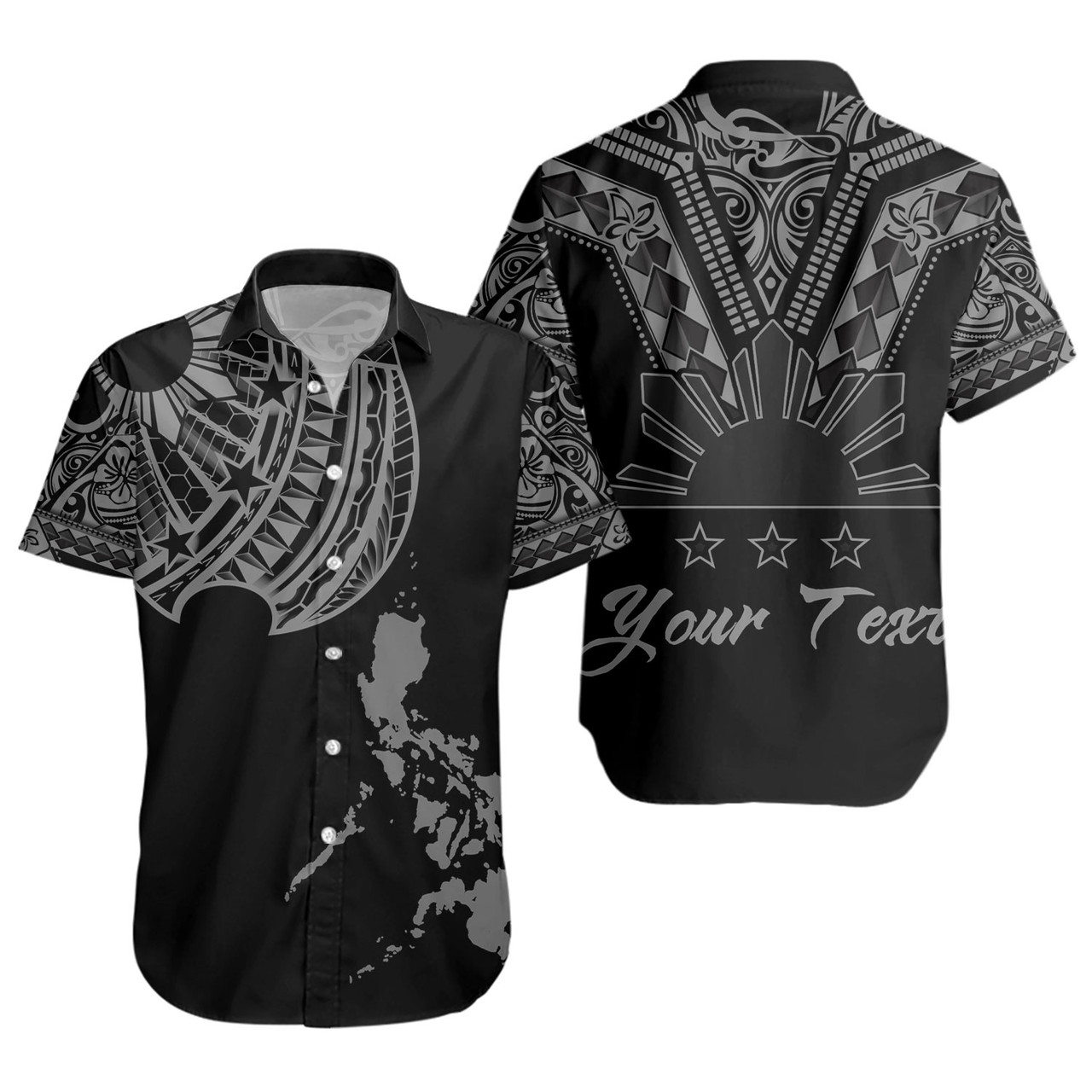 Philippines Filipinos Custom Personalised Short Sleeve Shirt Filipinos Sun Tatau Tribal Patterns