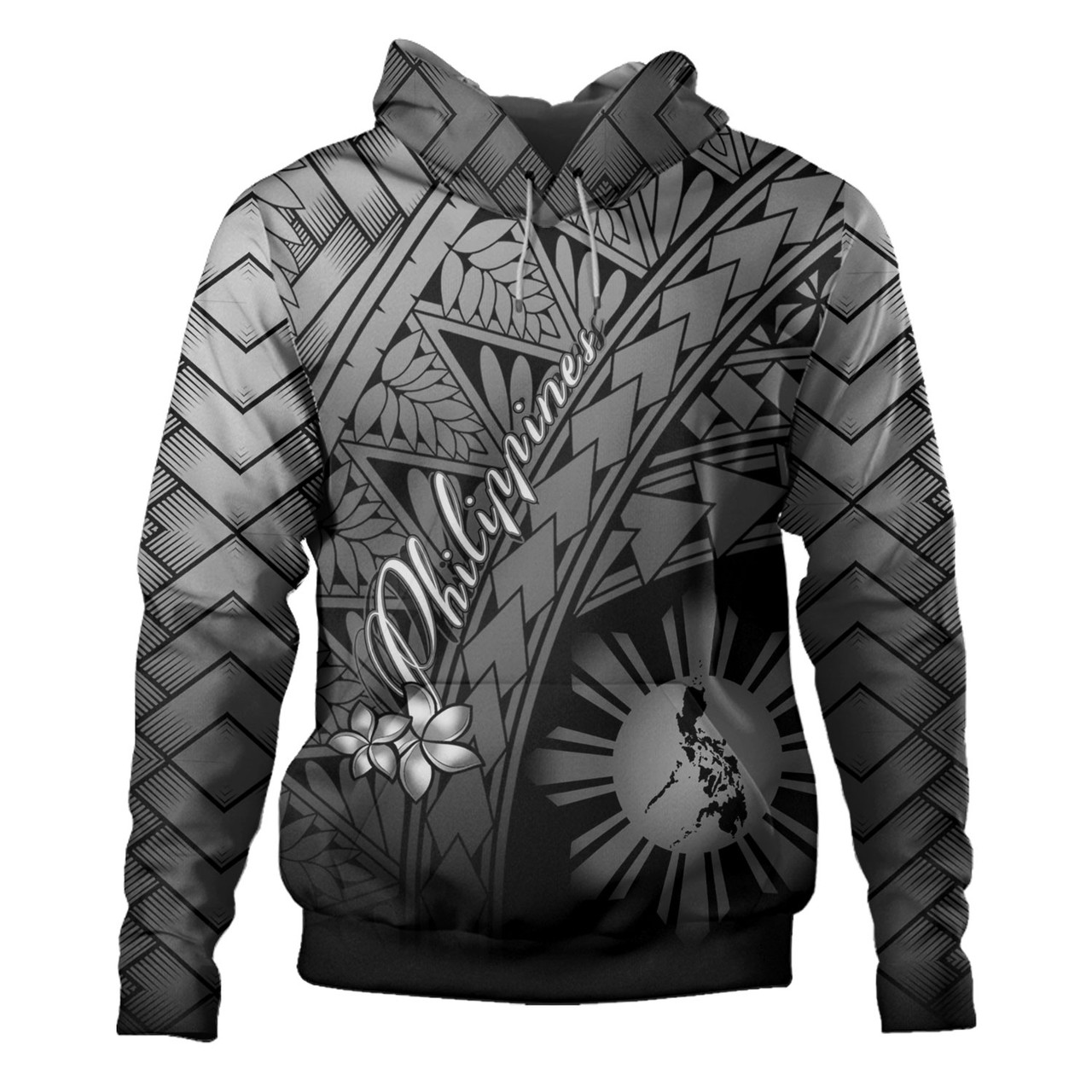 Philippines Filipinos Custom Personalised Hoodie Plumeria Tattoo Tribal