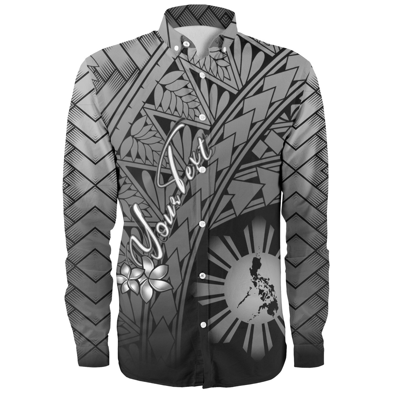 Philippines Filipinos Custom Personalised Long Sleeve Shirt Plumeria Tattoo Tribal