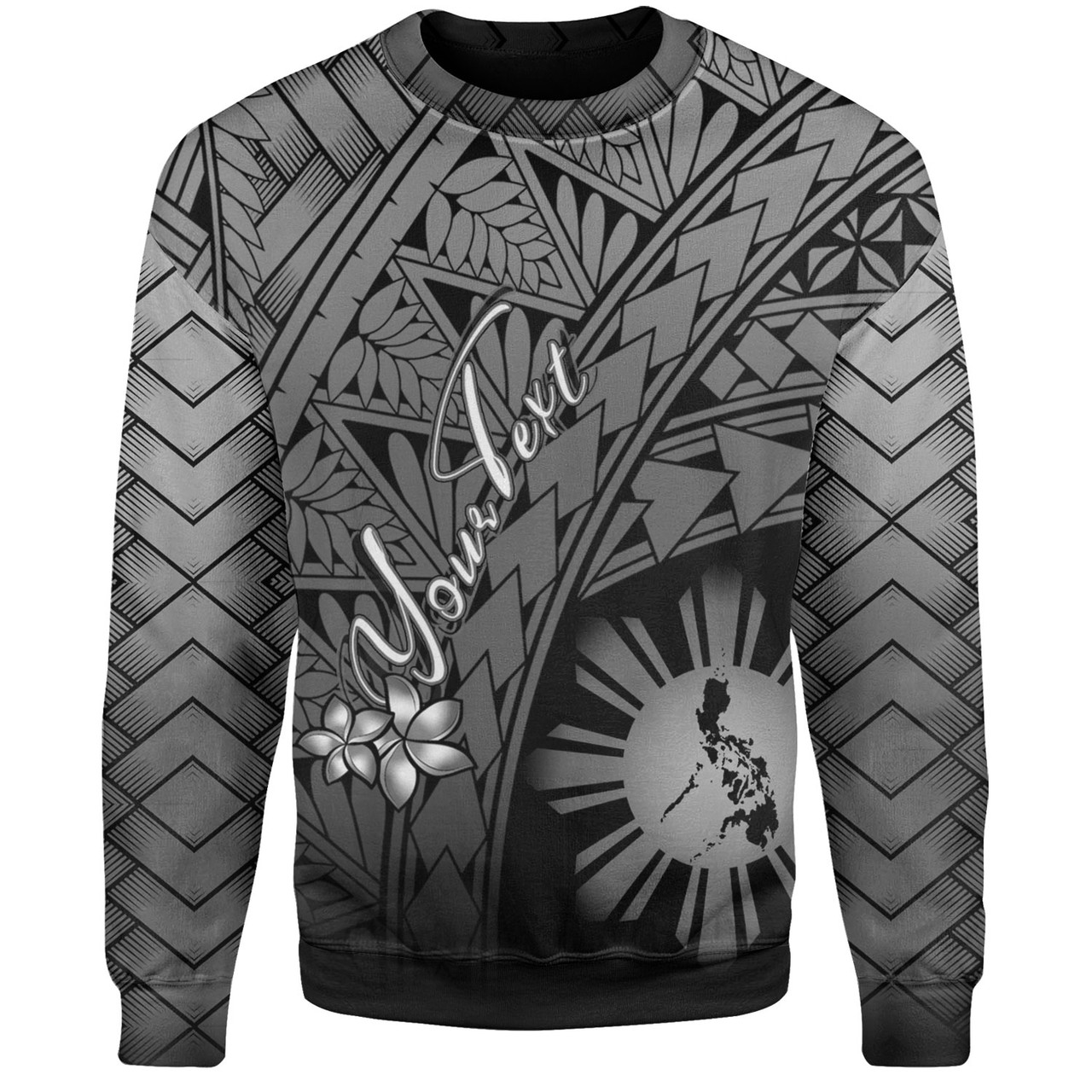 Philippines Filipinos Custom Personalised Sweatshirt Plumeria Tattoo Tribal