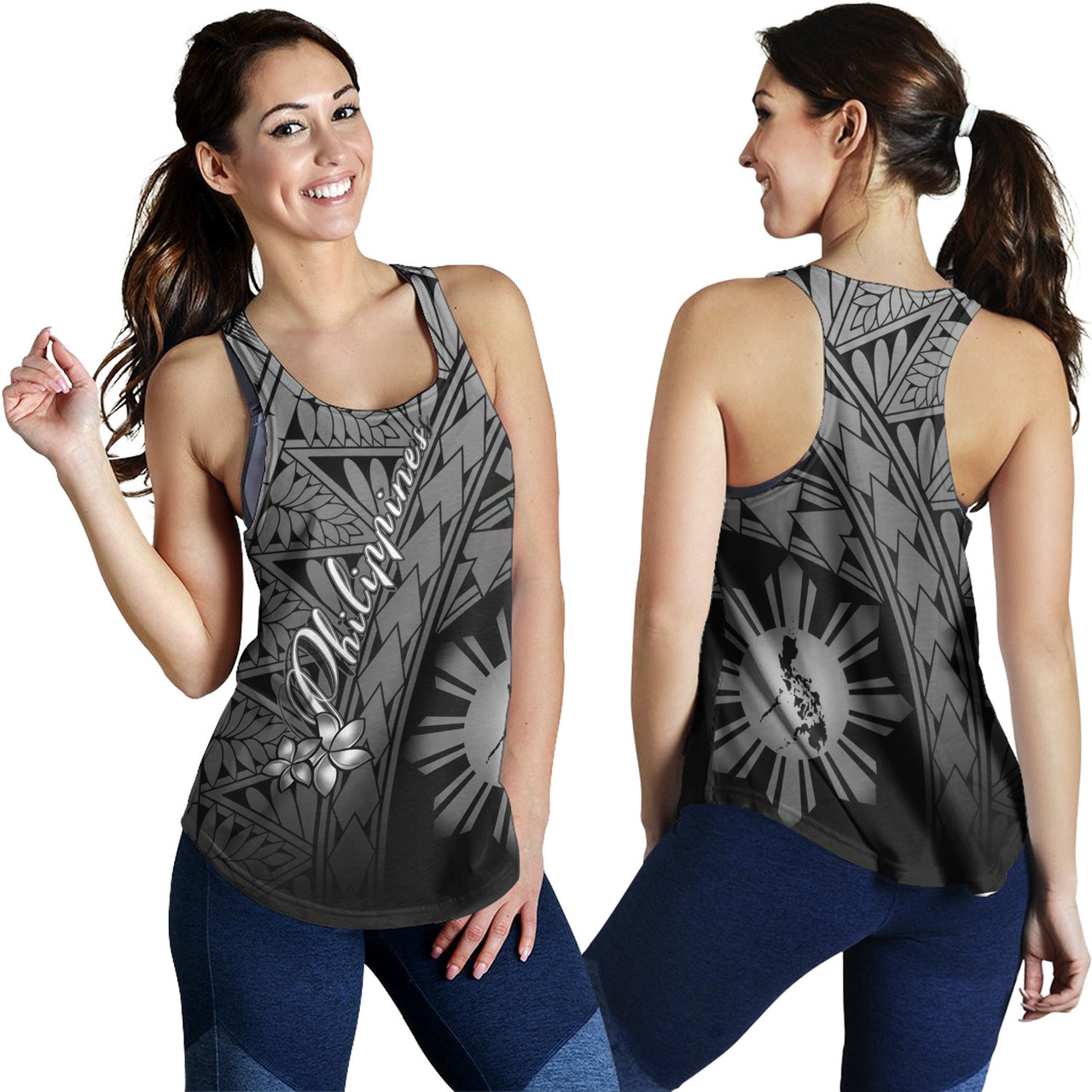 Philippines Filipinos Custom Personalised Women Tank Plumeria Tattoo Tribal