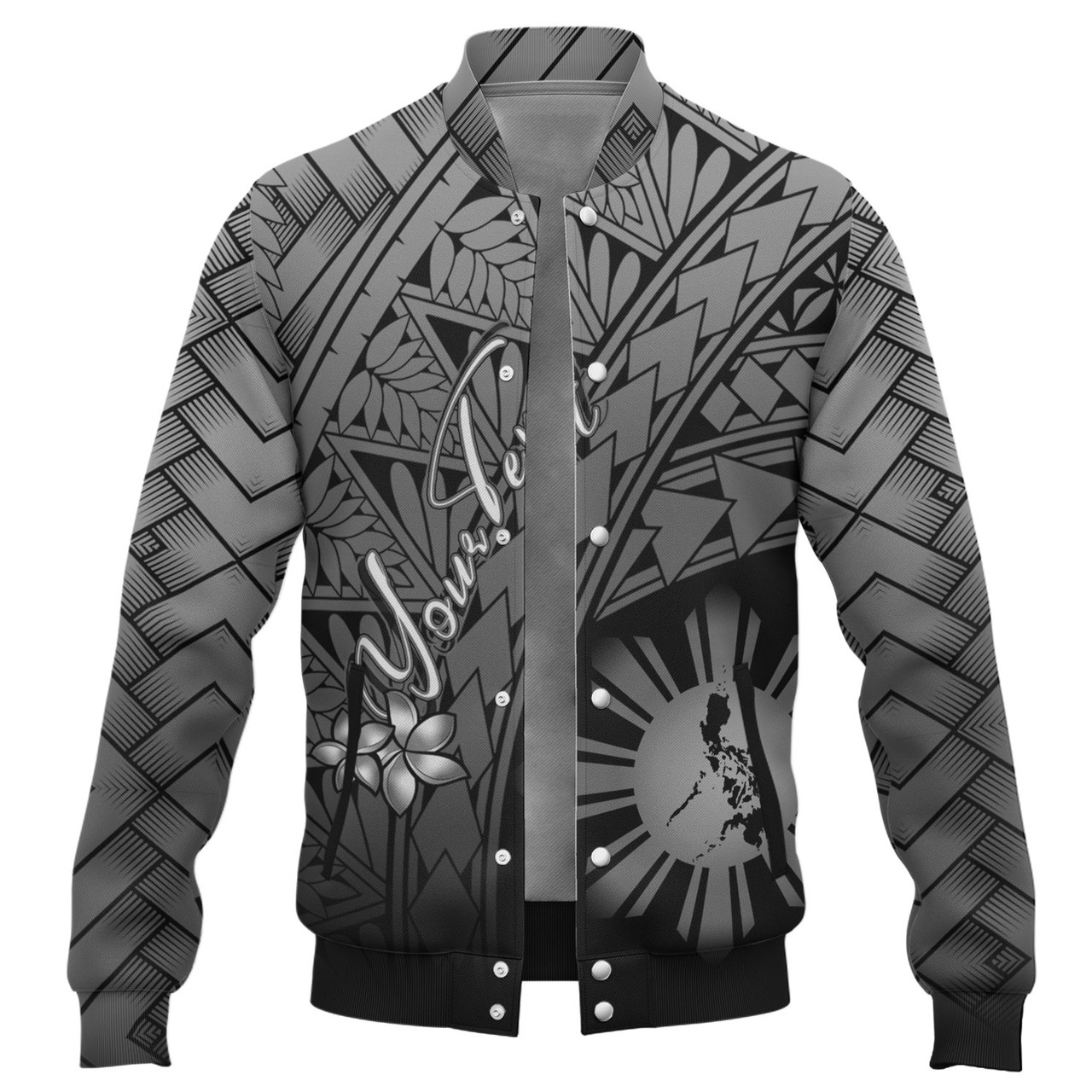 Philippines Filipinos Custom Personalised Baseball Jacket Plumeria Tattoo Tribal