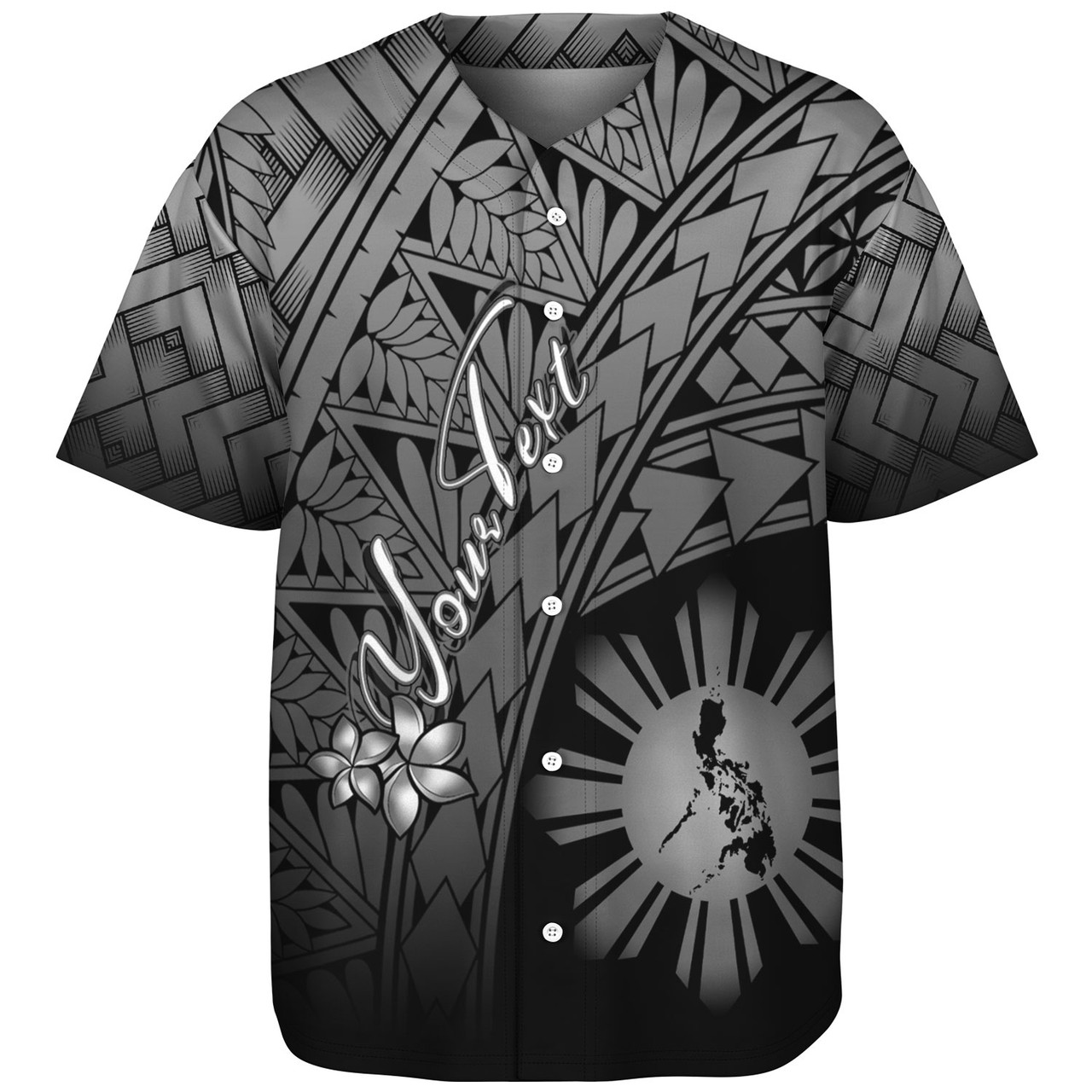 Philippines Filipinos Custom Personalised Baseball Shirt Plumeria Tattoo Tribal