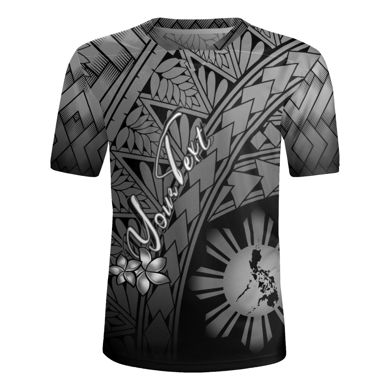 Philippines Filipinos Custom Personalised Rugby Jersey Plumeria Tattoo Tribal