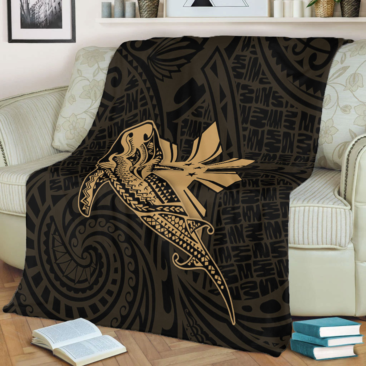 Philippines Filipinos Premium Blanket Tribal Whale Shark