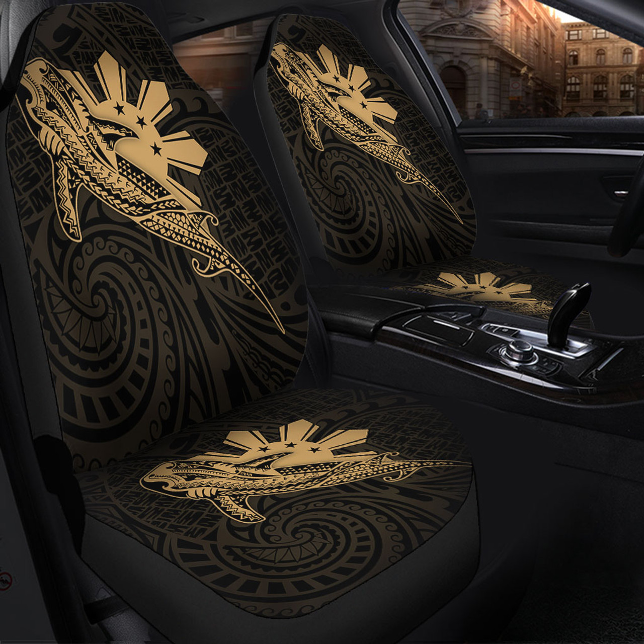 Philippines Filipinos Car Seat Covers Tribal Whale Shark