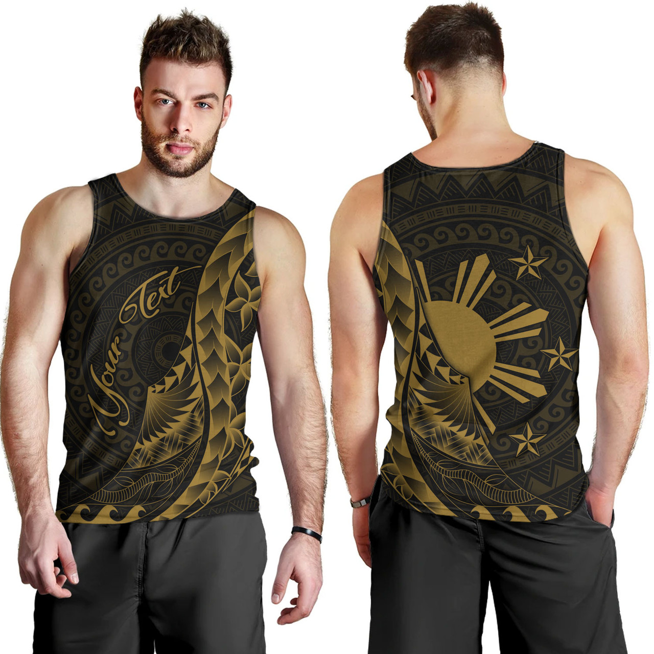 Philippines Filipinos Custom Personalised Tank Top Filipinos Sun Tribal Patterns Style