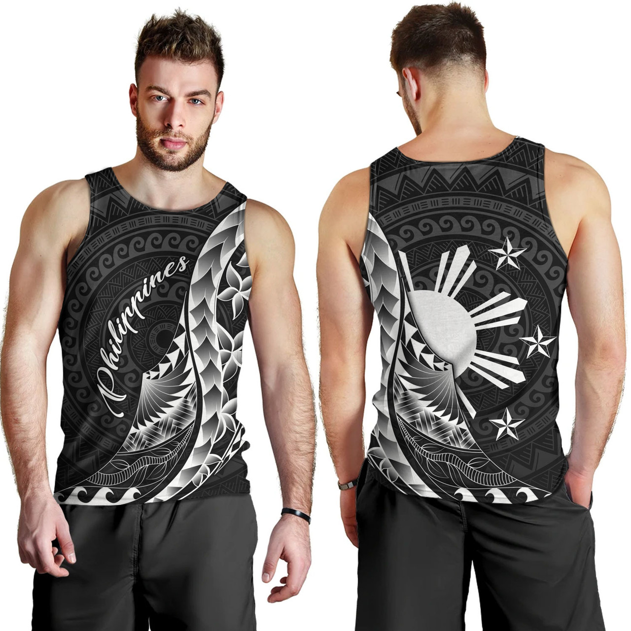 Philippines Filipinos Custom Personalised Tank Top Filipinos Sun Tribal Patterns Style