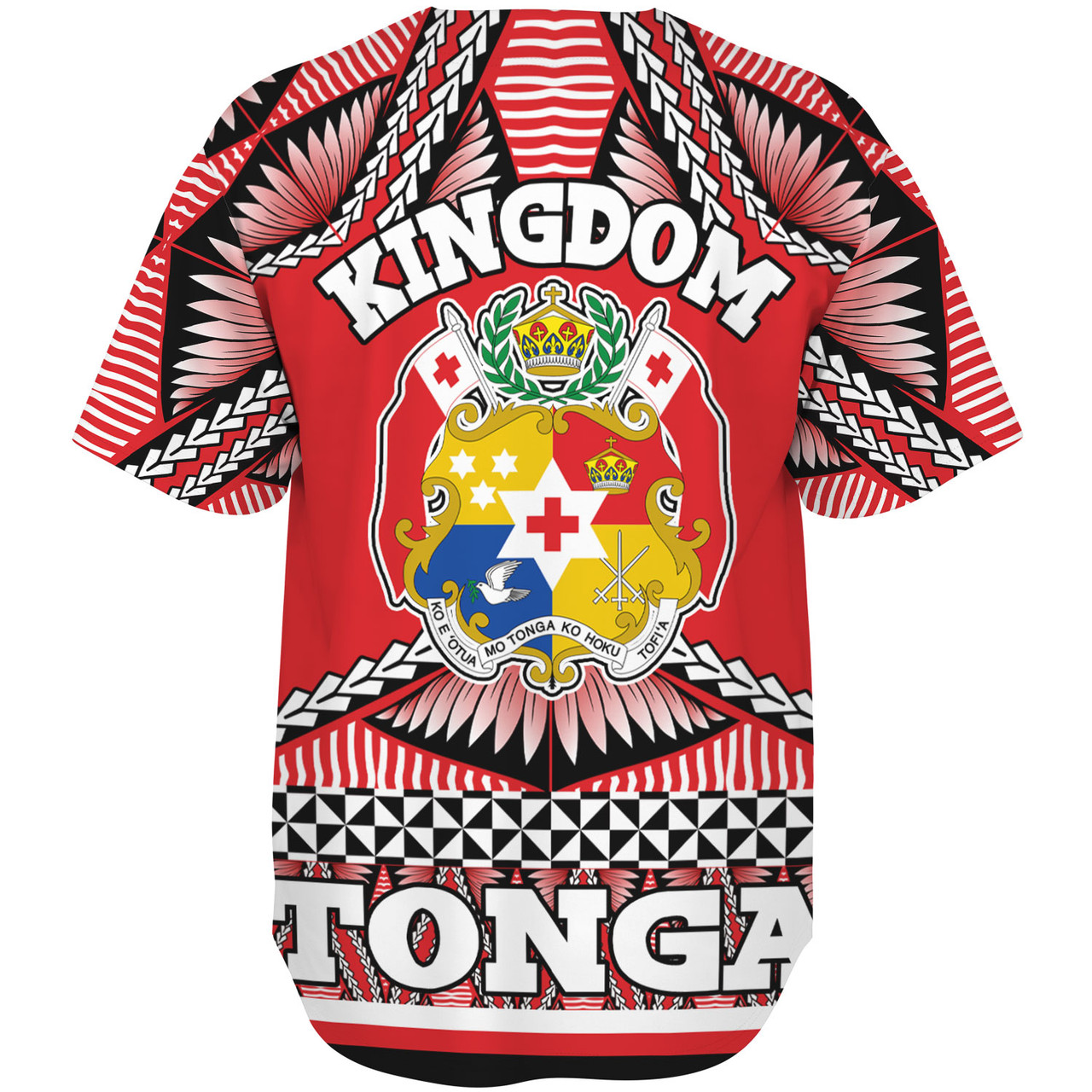 Tonga Baseball Shirt  Tonga Kingdom Tongan Ngatu Style