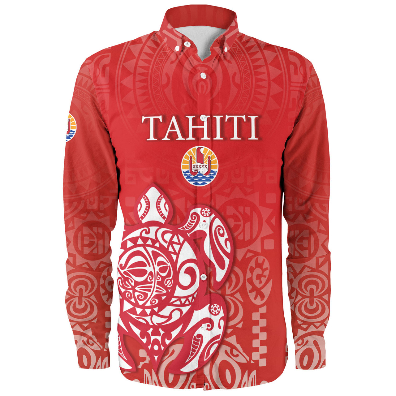 Tahiti Long Sleeve Shirt Tahitian Tribal Tattoos Style
