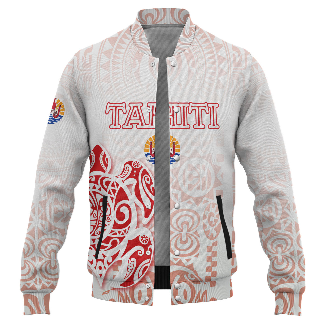 Tahiti Baseball Jacket Tahitian Tribal Tattoos Style