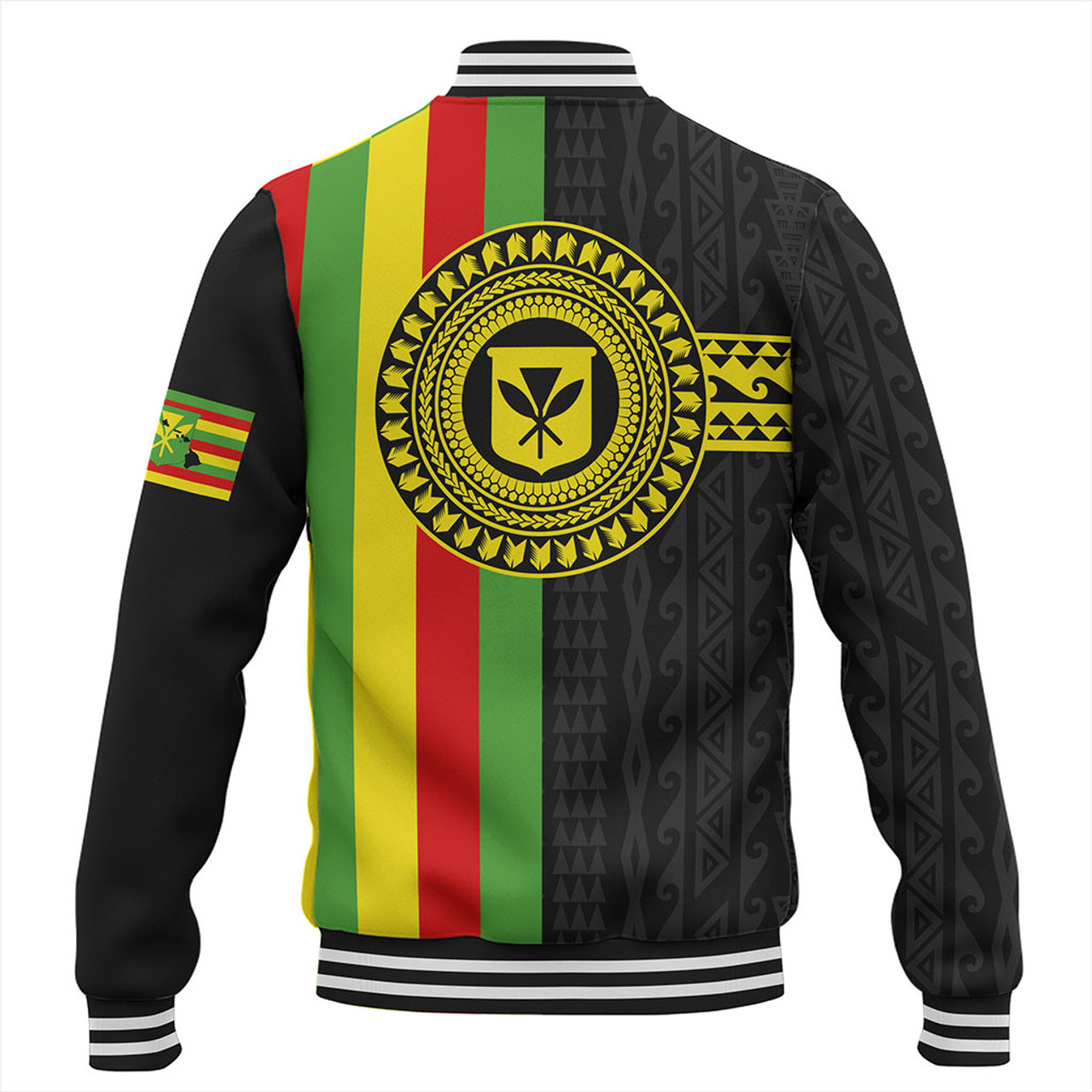 Hawaii Baseball Jacket Kanaka Maoli Flag Polynesian