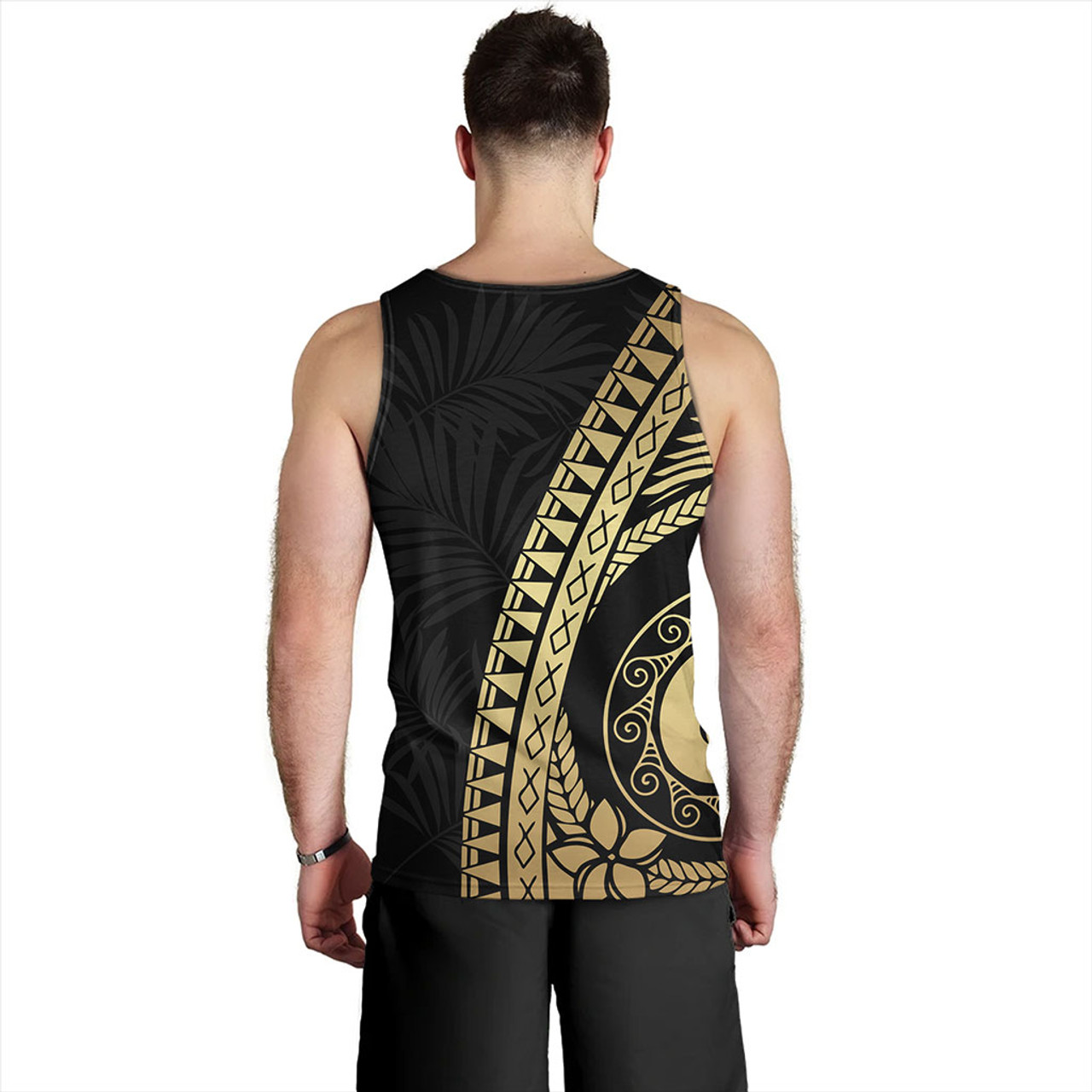 Guam Tank Top Tribal Pattern Golden