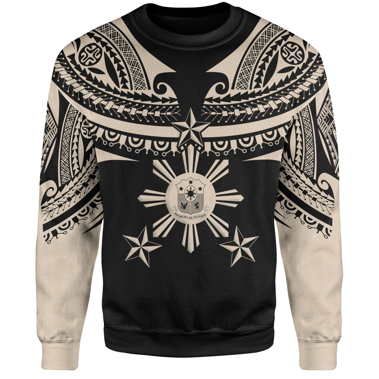 Philippines Filipinos Custom Personalised Sweatshirt Filipinos Coat Of Arms Tribal Tattoo Style