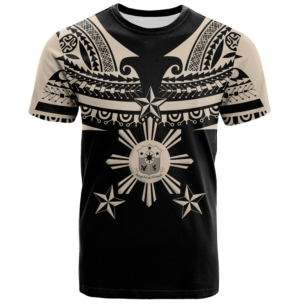 Philippines Filipinos Custom Personalised T-Shirt Filipinos Coat Of Arms Tribal Tattoo Style