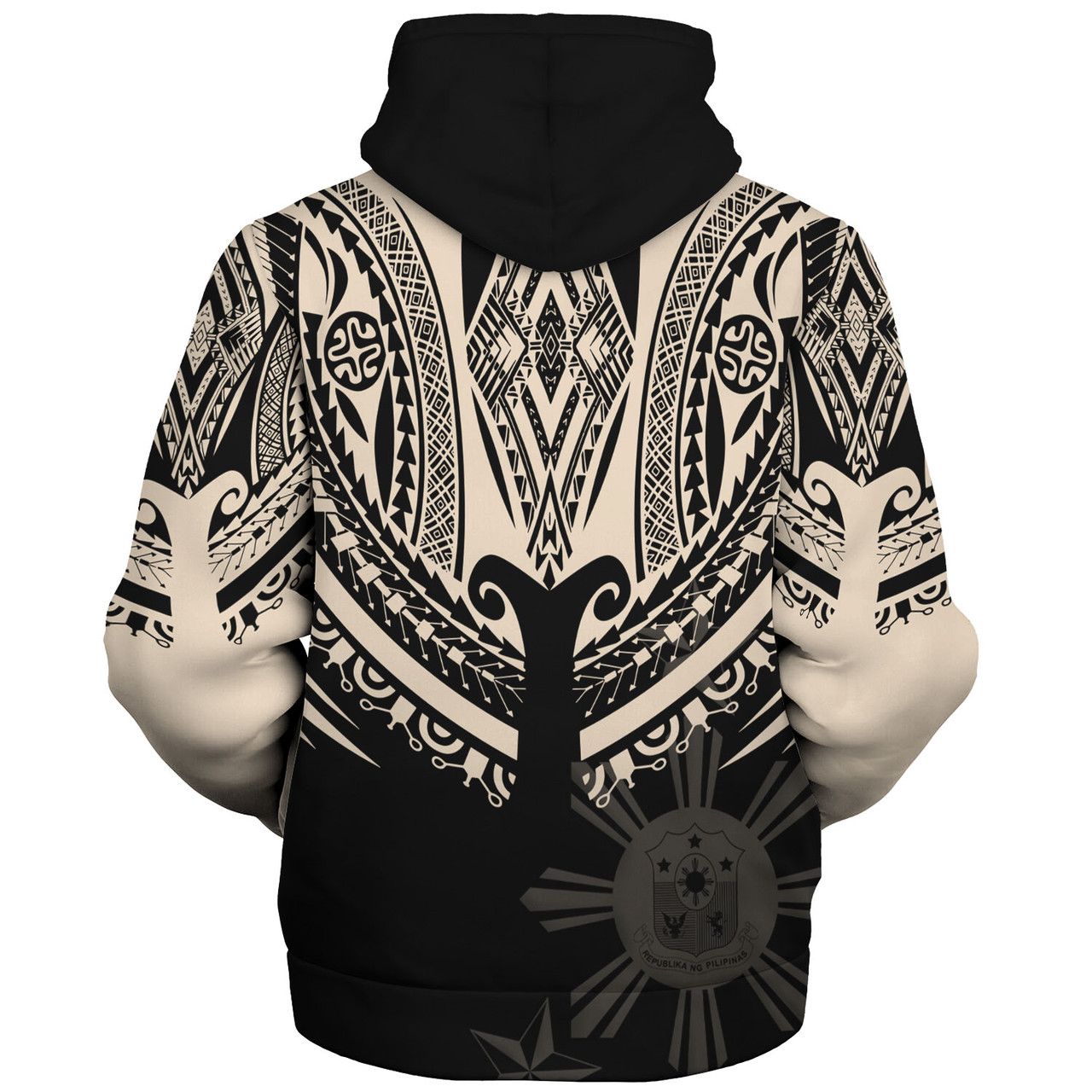 Philippines Filipinos Custom Personalised Sherpa Hoodie Filipinos Coat Of Arms Tribal Tattoo Style