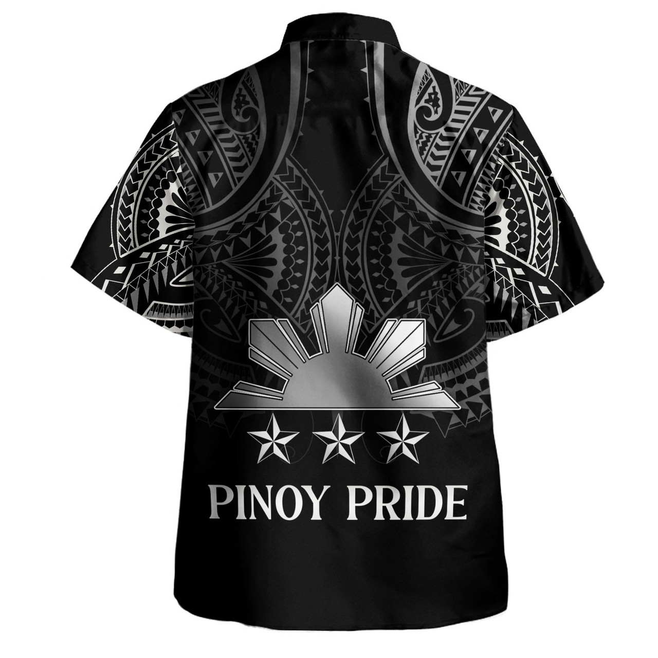 Philippines Filipinos Custom Personalised Hawaiian Shirt Black Sun And Stars Tribal Tatau Design