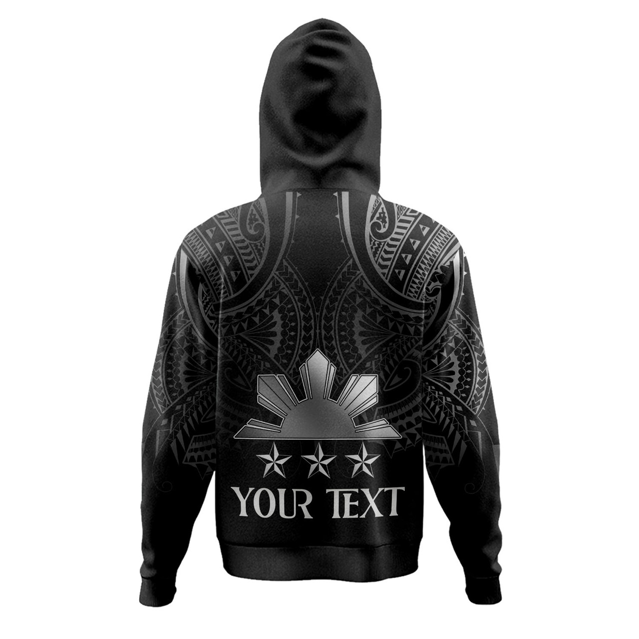 Philippines Filipinos Custom Personalised Hoodie Black Sun And Stars Tribal Tatau Design