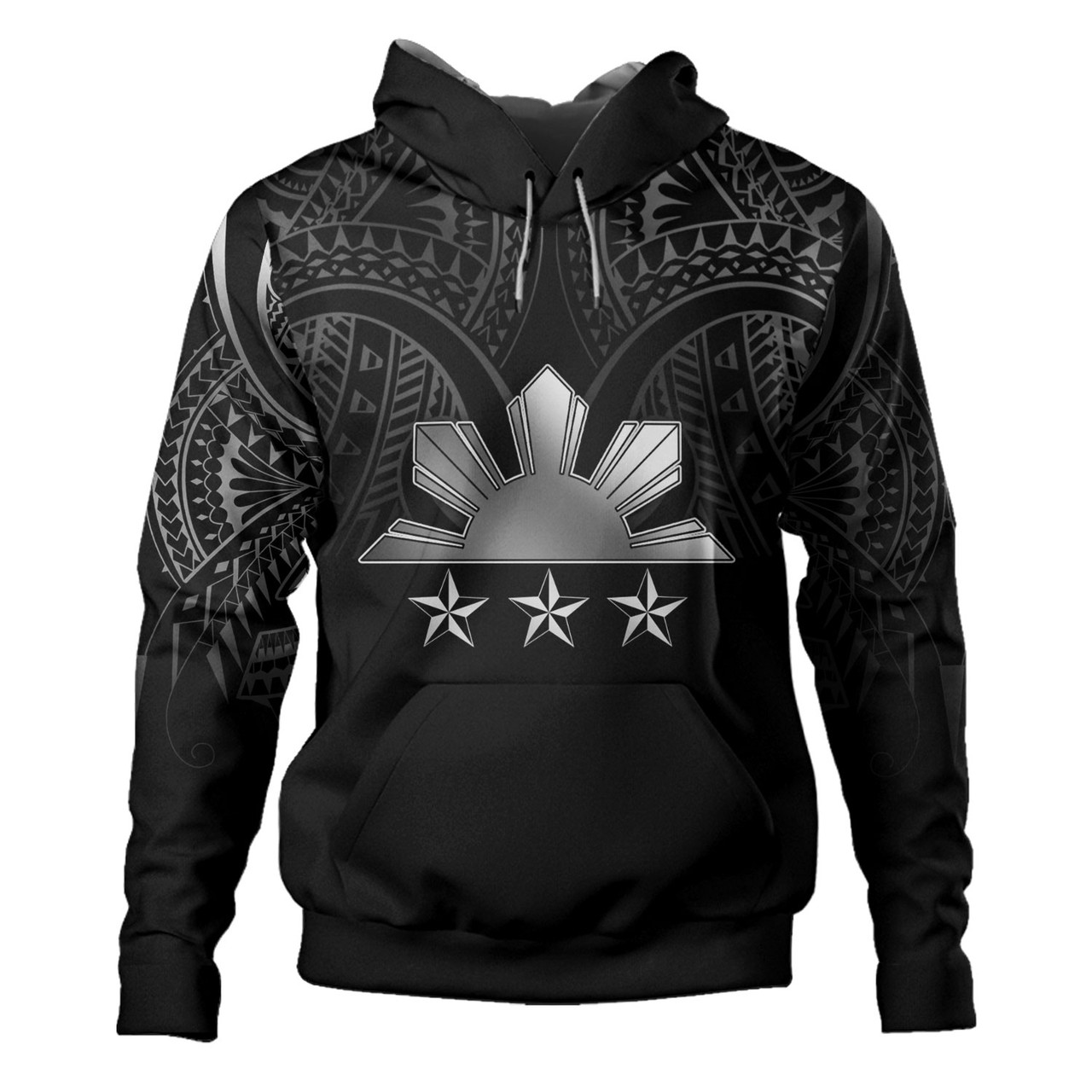 Philippines Filipinos Custom Personalised Hoodie Black Sun And Stars Tribal Tatau Design