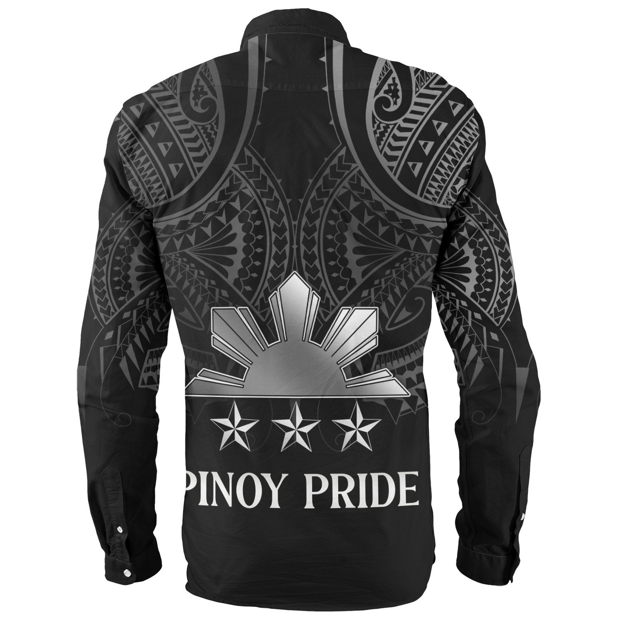 Philippines Filipinos Custom Personalised Long Sleeve Shirt Black Sun And Stars Tribal Tatau Design