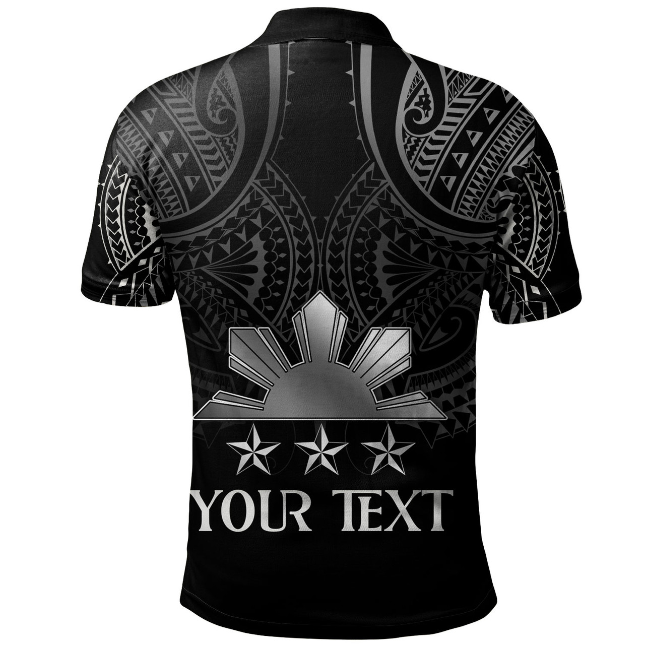 Philippines Filipinos Custom Personalised Polo Shirt Black Sun And Stars Tribal Tatau Design