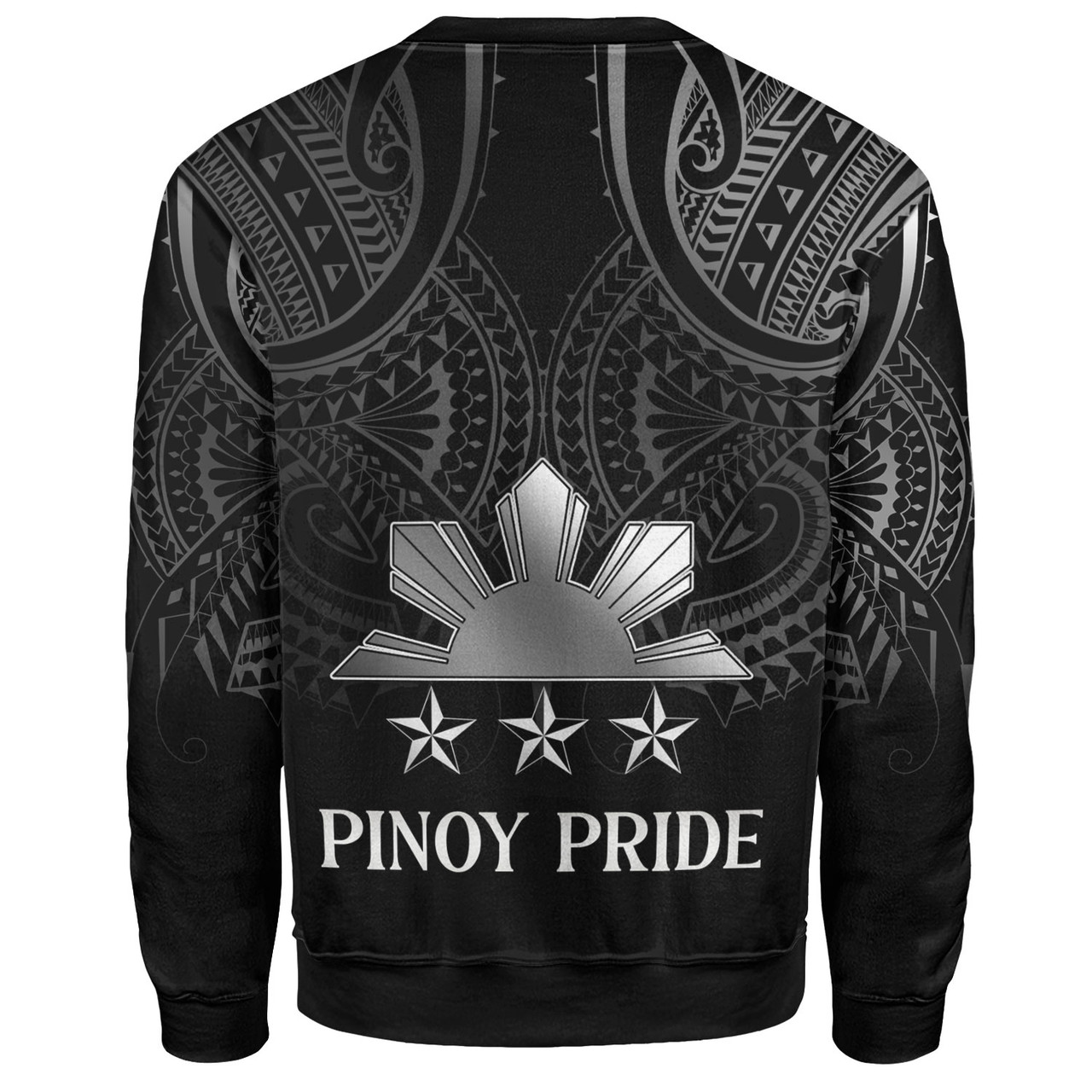 Philippines Filipinos Custom Personalised Sweatshirt Black Sun And Stars Tribal Tatau Design