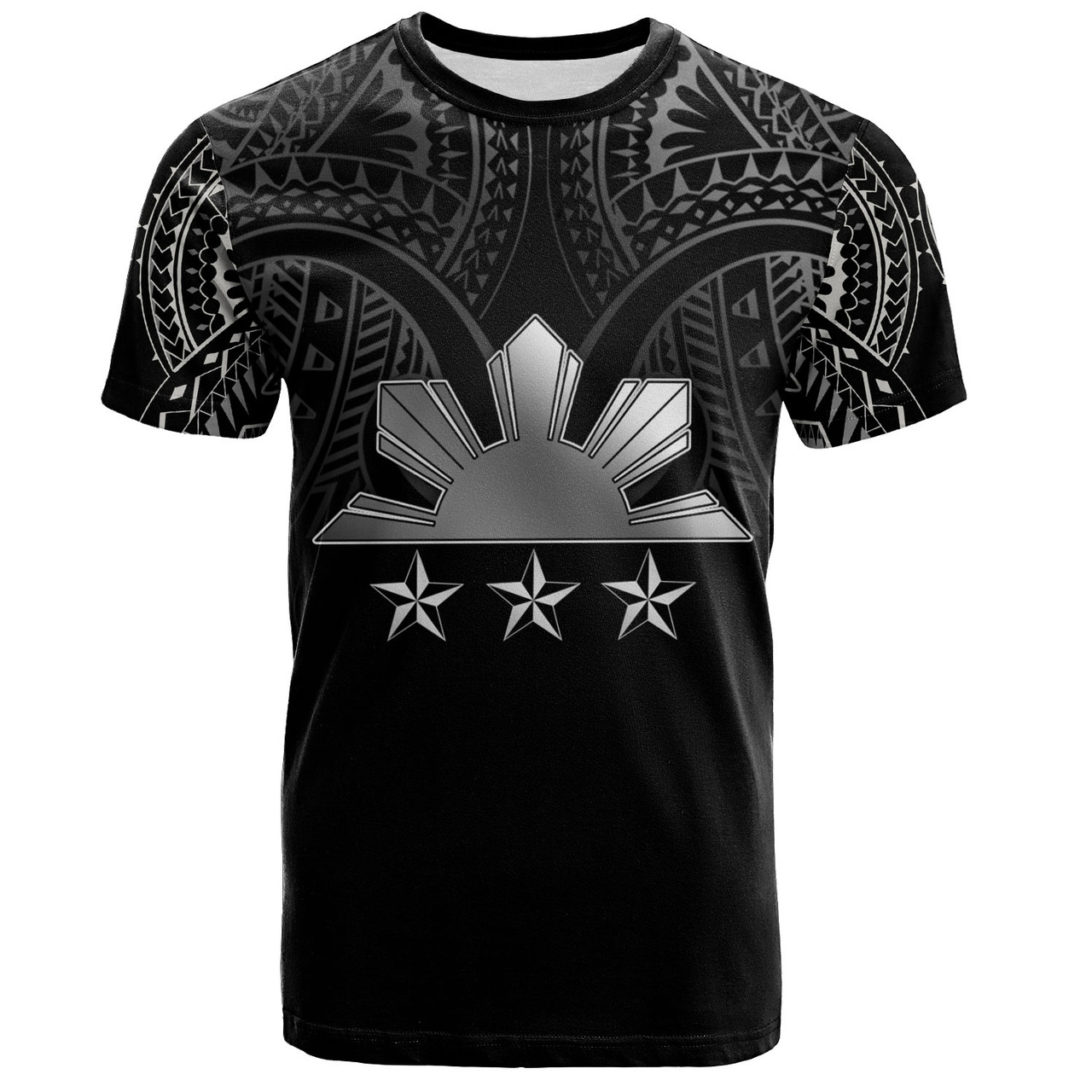 Philippines Filipinos Custom Personalised T-Shirt Black Sun And Stars Tribal Tatau Design