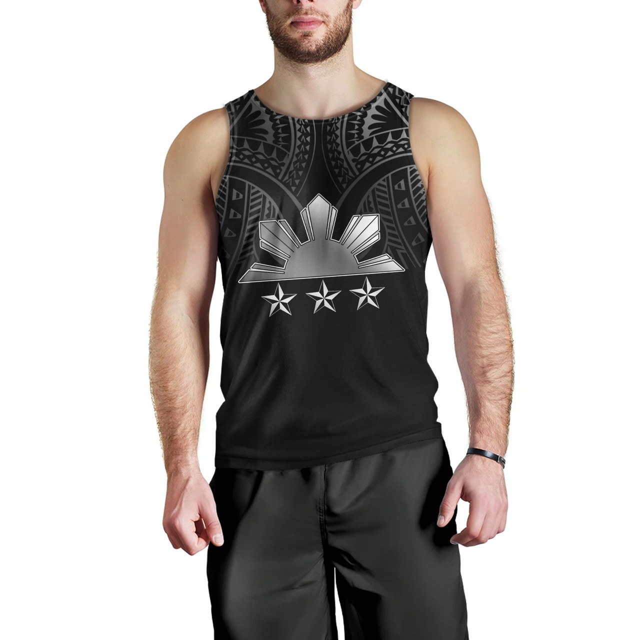 Philippines Filipinos Custom Personalised Tank Top Black Sun And Stars Tribal Tatau Design