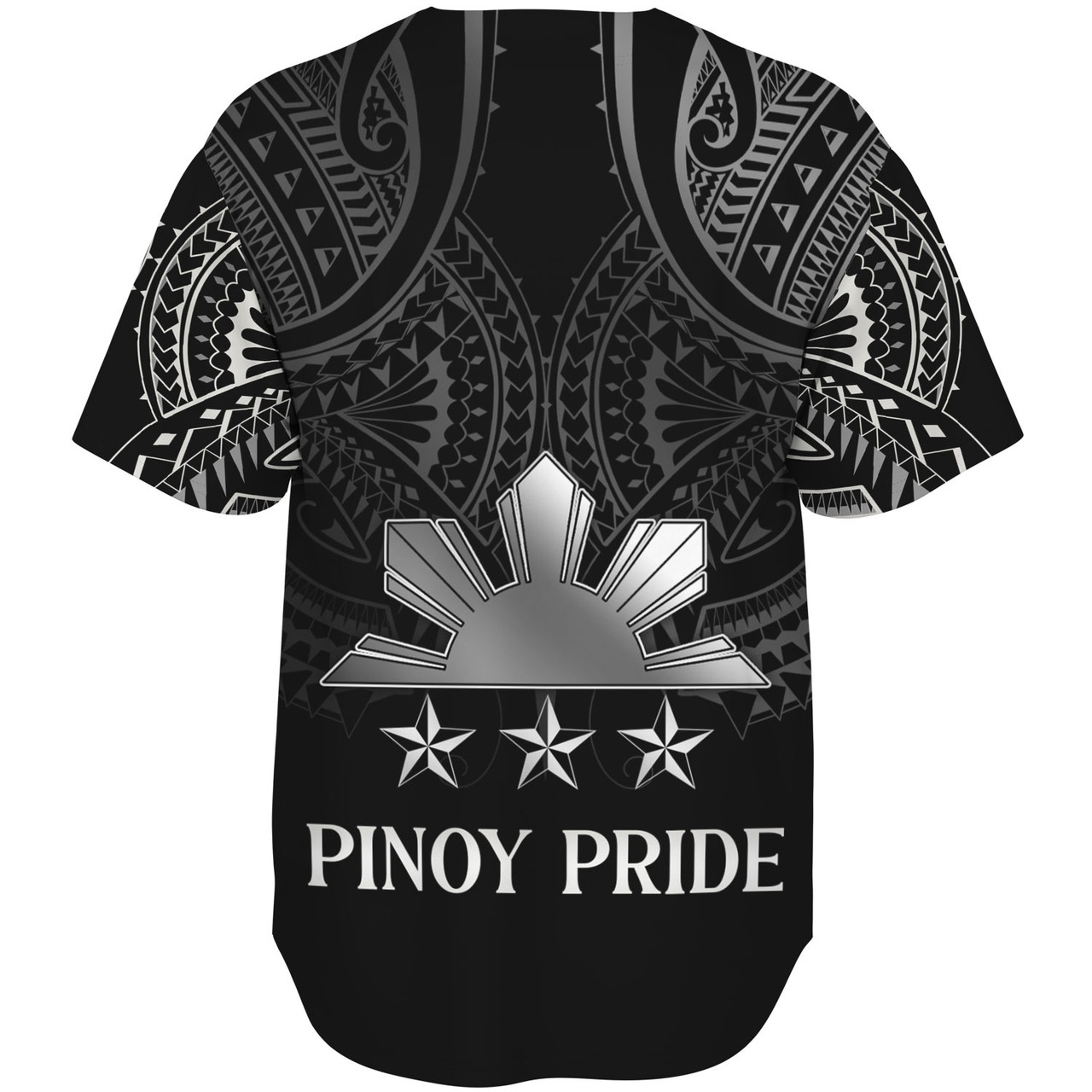 Philippines Filipinos Custom Personalised Baseball Shirt Black Sun And Stars Tribal Tatau Design