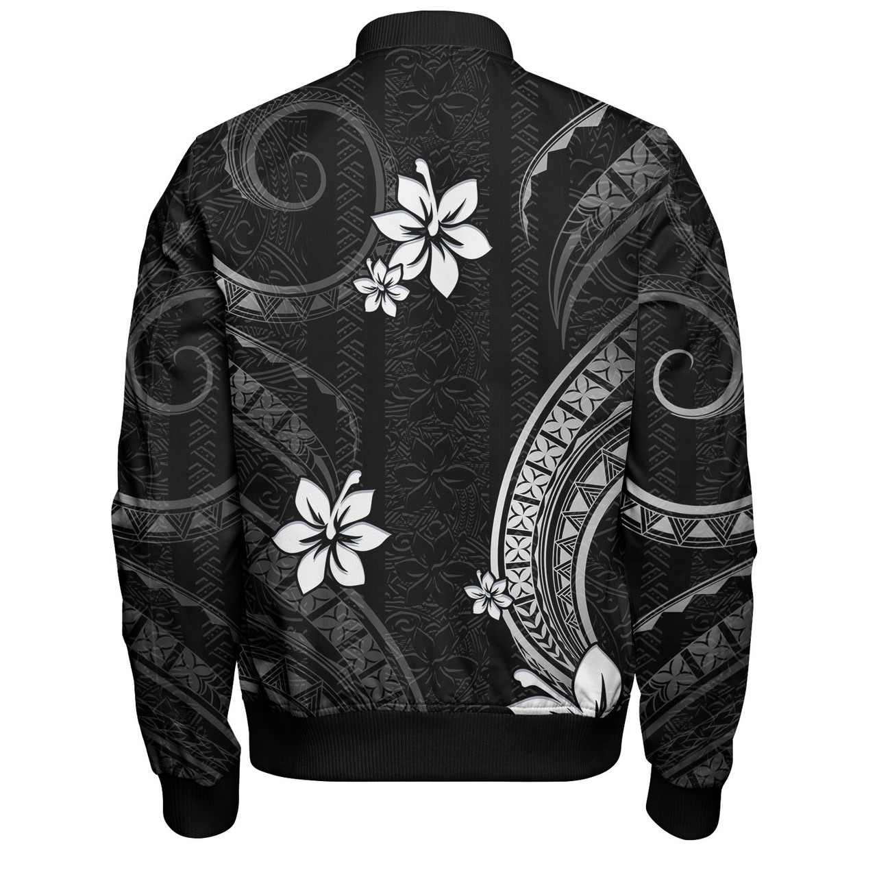 Philippines Filipinos Bomber Jacket Philippines White Hibiscus Flowers Tribal Pattern