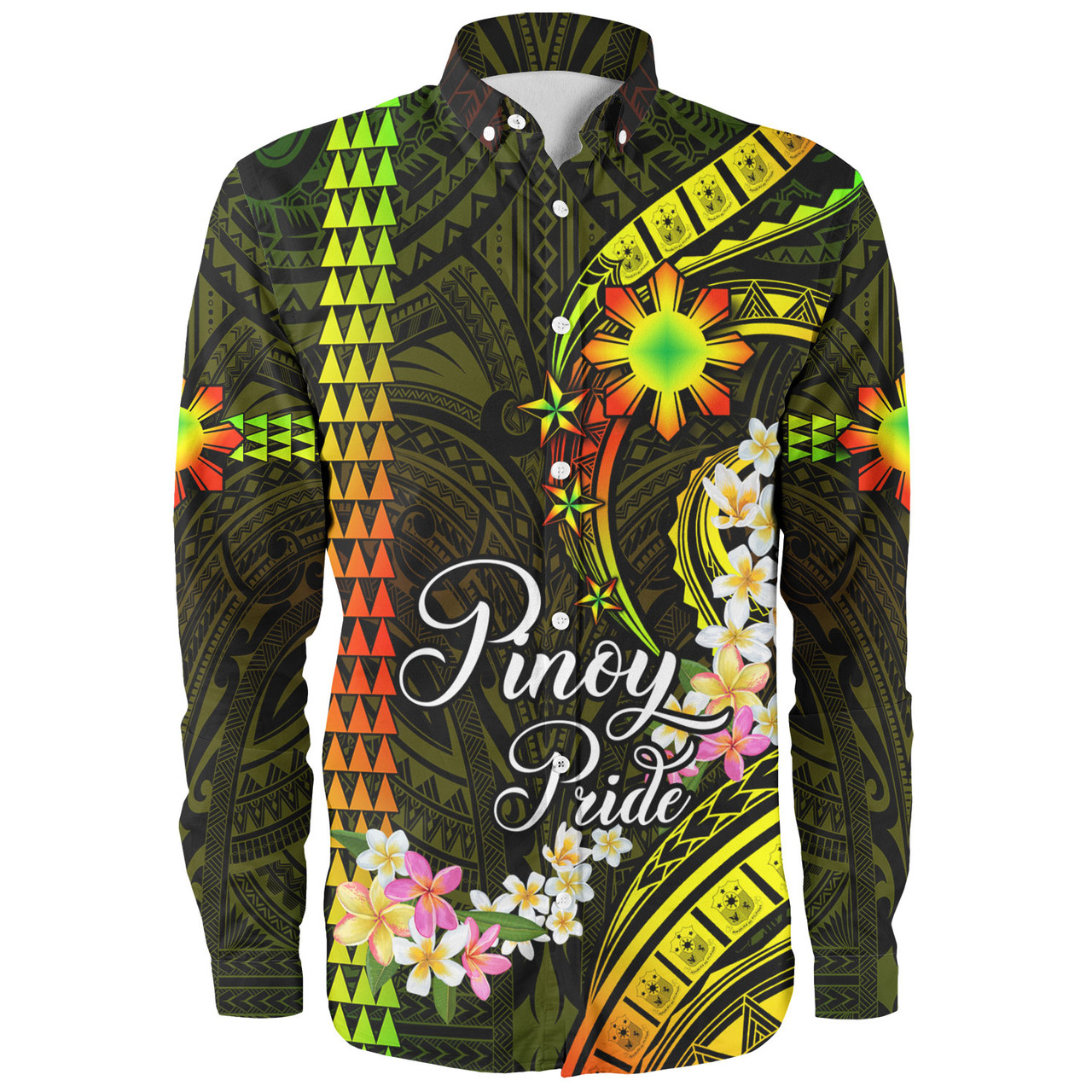 Philippines Filipinos Long Sleeve Shirt Pinoy Pride Tribal Patterns Curve Style