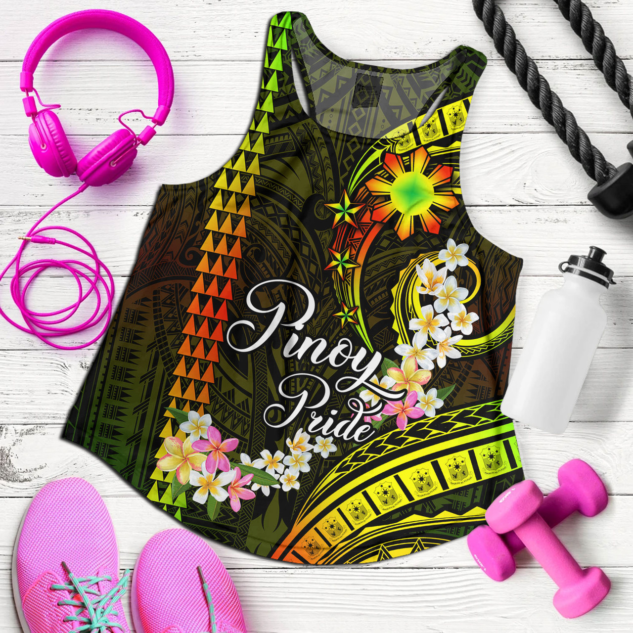 Philippines Filipinos Women Tank Pinoy Pride Tribal Patterns Curve Style