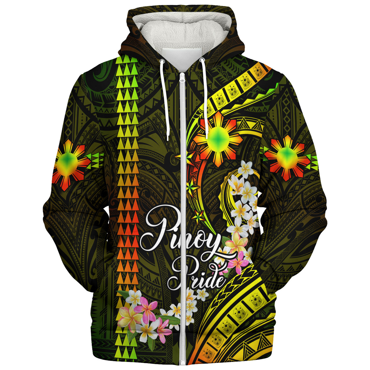 Philippines Filipinos Sherpa Hoodie Pinoy Pride Tribal Patterns Curve Style