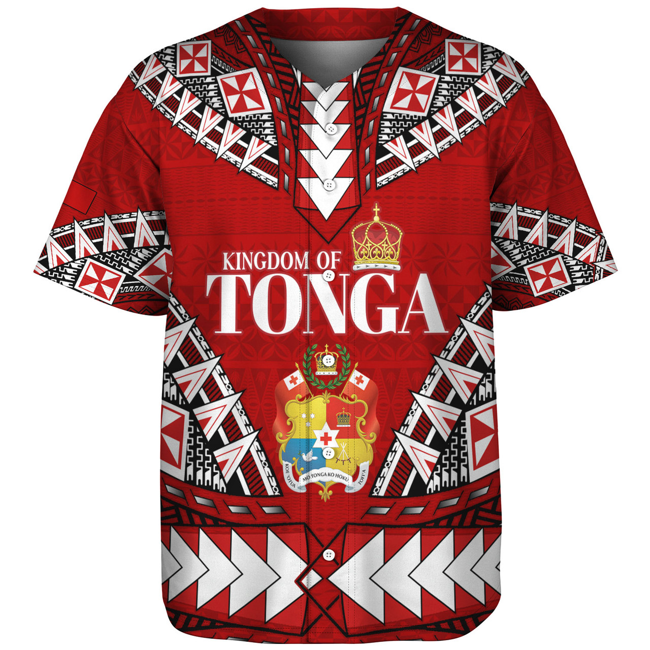 Tonga Baseball Shirt Kingdom Of Tonga Tribal Patterns