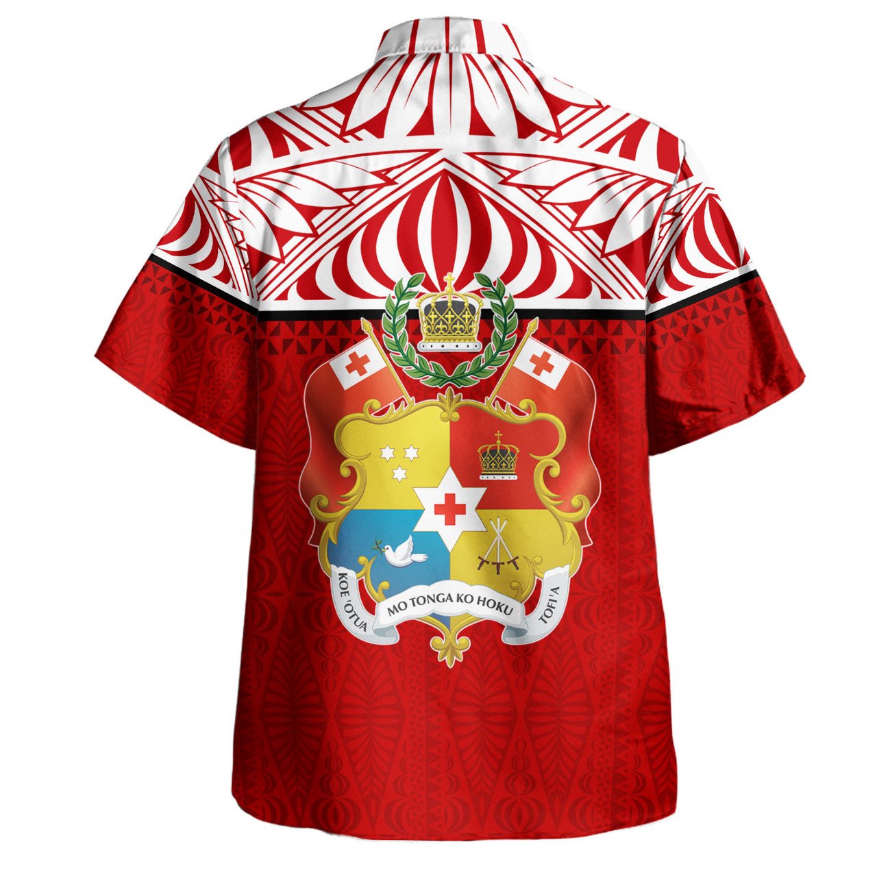 Tonga Custom Personalised Hawaiian Shirt Coat Of Arms Ngatu Patterns Design