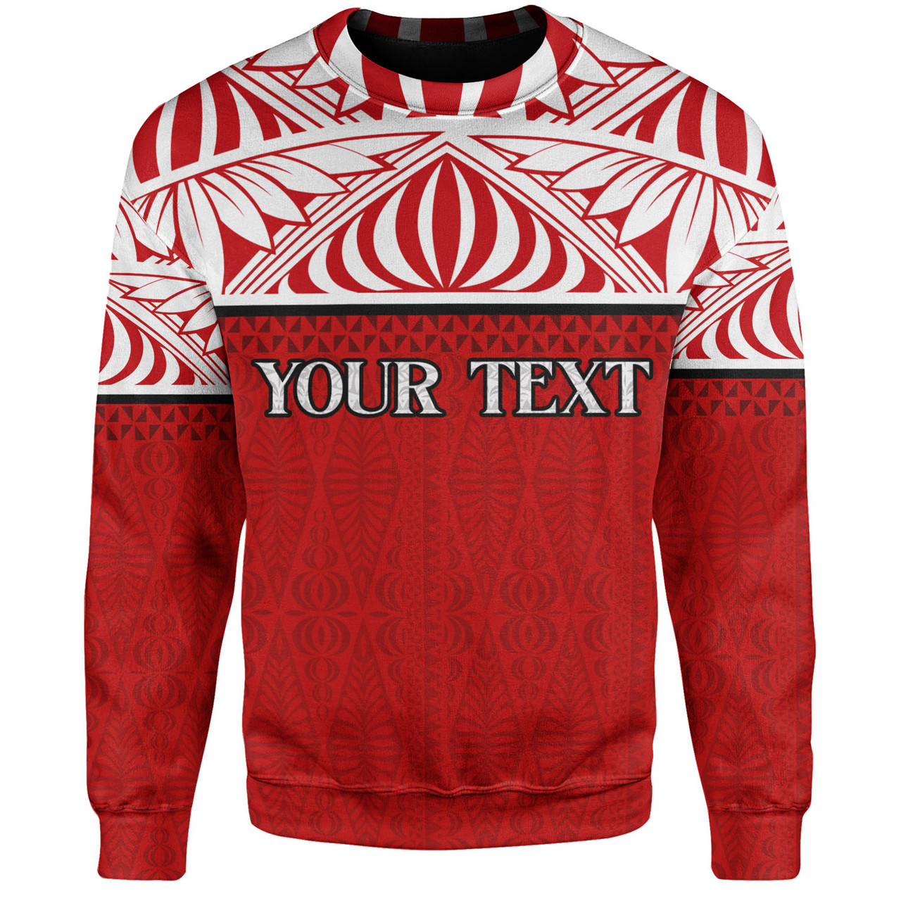 Tonga Custom Personalised Sweatshirt Coat Of Arms Ngatu Patterns Design