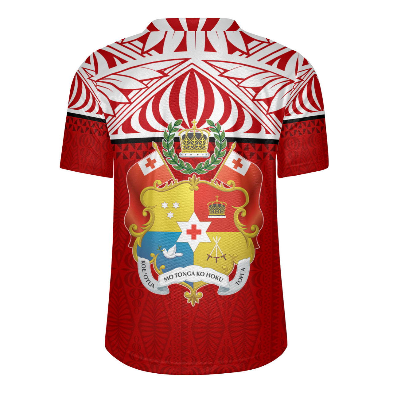 Tonga Custom Personalised Rugby Jersey Coat Of Arms Ngatu Patterns Design