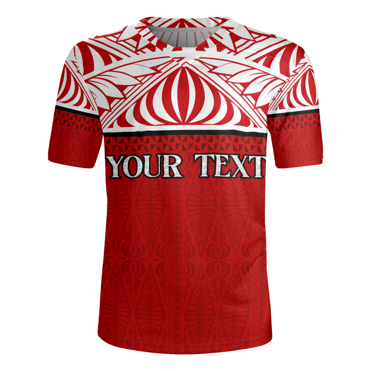 Tonga Custom Personalised Rugby Jersey Coat Of Arms Ngatu Patterns Design