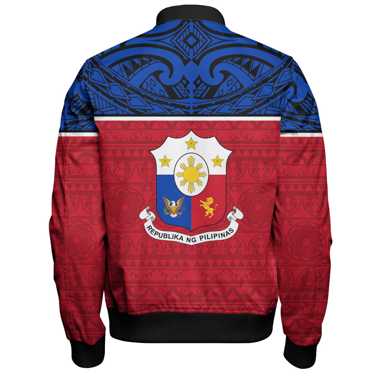 Philippines Filipinos Custom Personalised Bomber Jacket Coat Of Arms Tribal Patterns Style