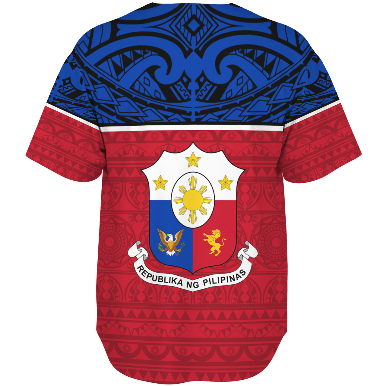 Philippines Filipinos Custom Personalised Baseball Shirt Coat Of Arms Tribal Patterns Style
