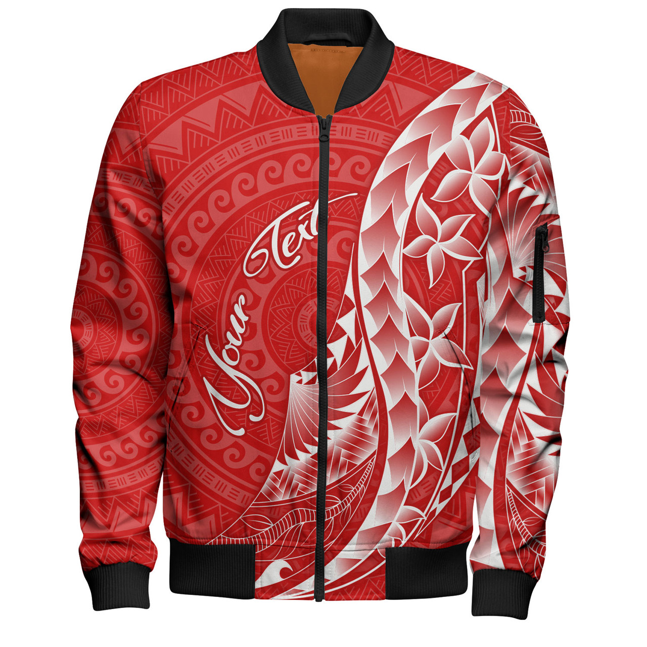 French Polynesia Custom Personalised Bomber Jacket Coat Of Arms Tribal Patterns Style