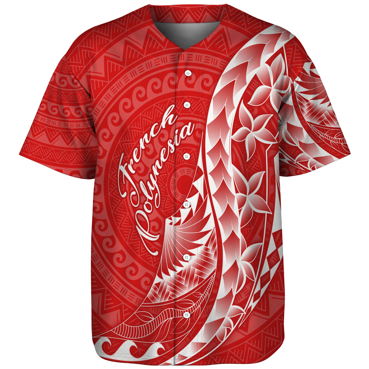 French Polynesia Custom Personalised Baseball Shirt Coat Of Arms Tribal Patterns Style