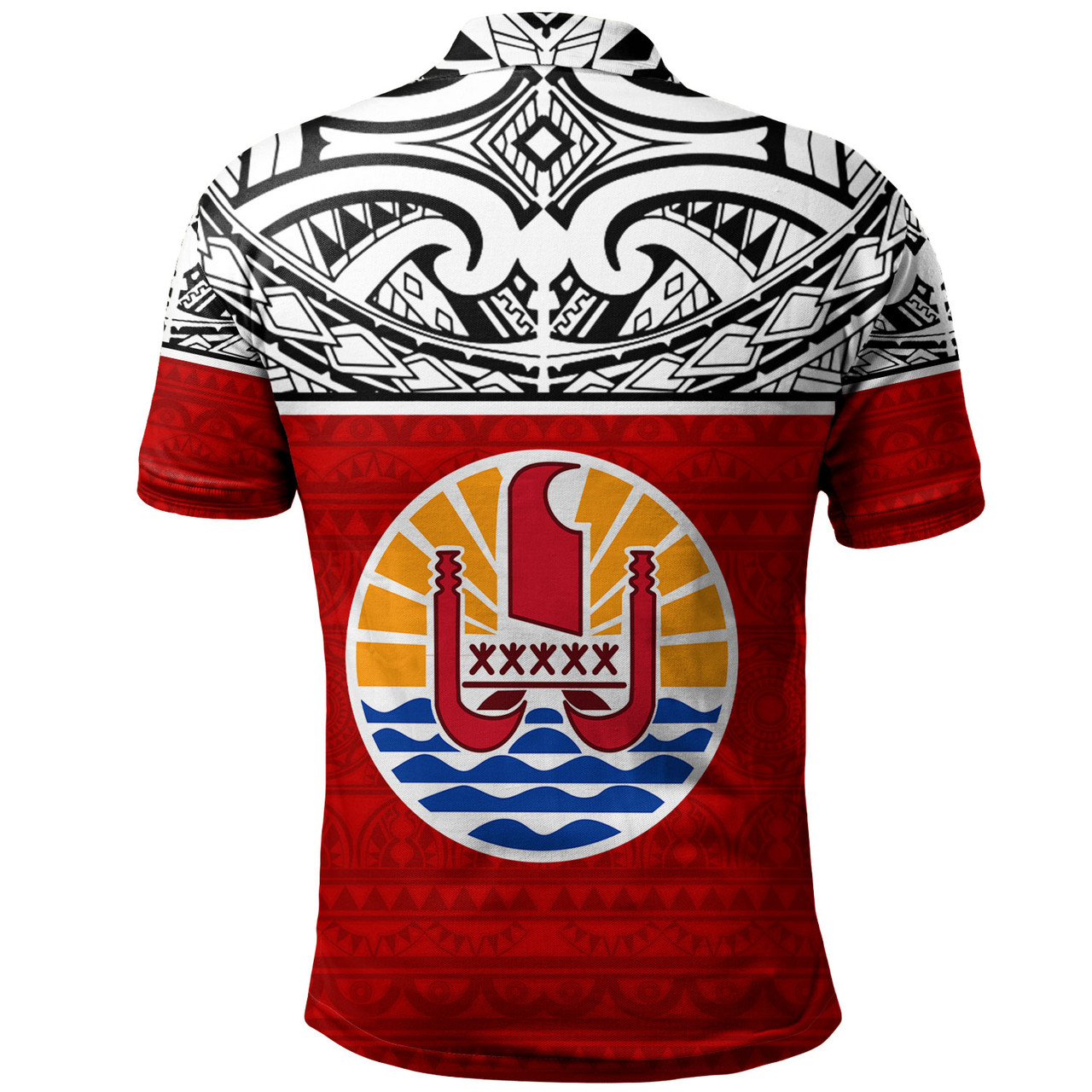 Tahiti Custom Personalised Polo Shirt Coat Of Arms Polynesia Patterns Style