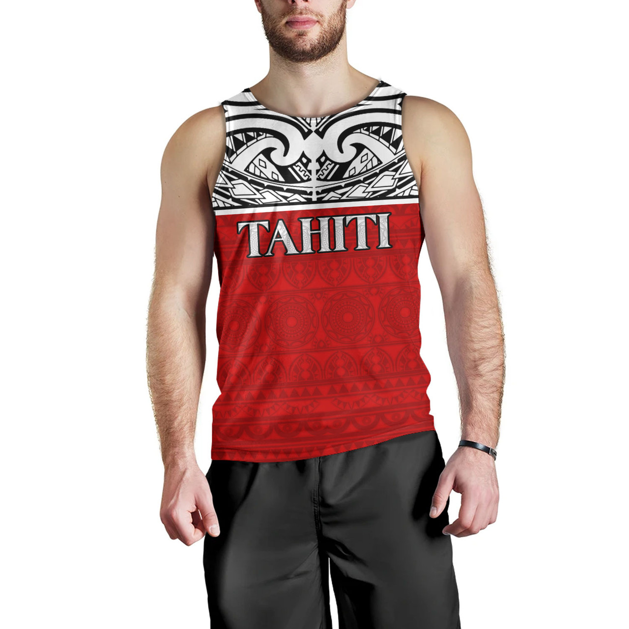 Tahiti Custom Personalised Tank Top Coat Of Arms Polynesia Patterns Style