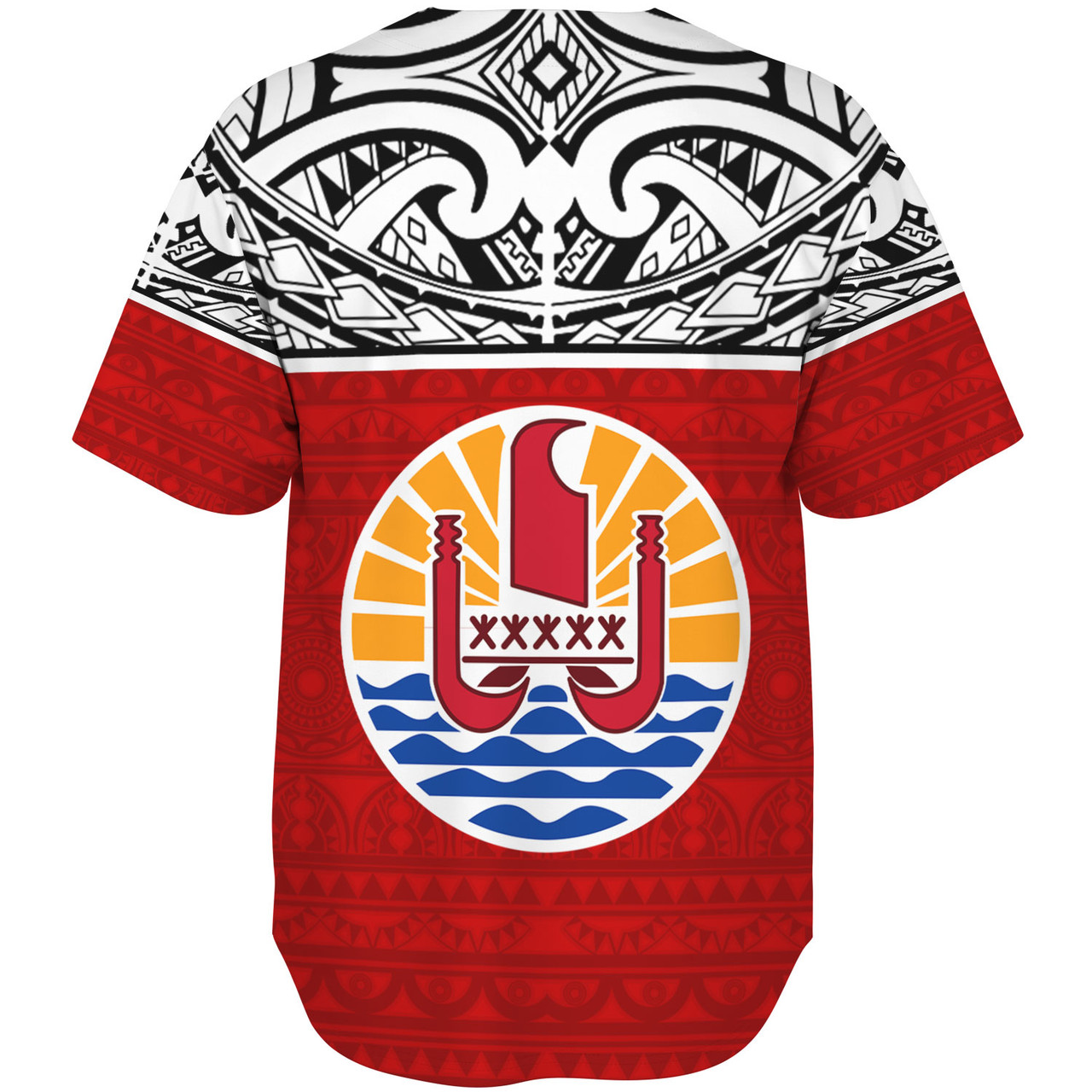 Tahiti Custom Personalised Baseball Shirt Coat Of Arms Polynesia Patterns Style