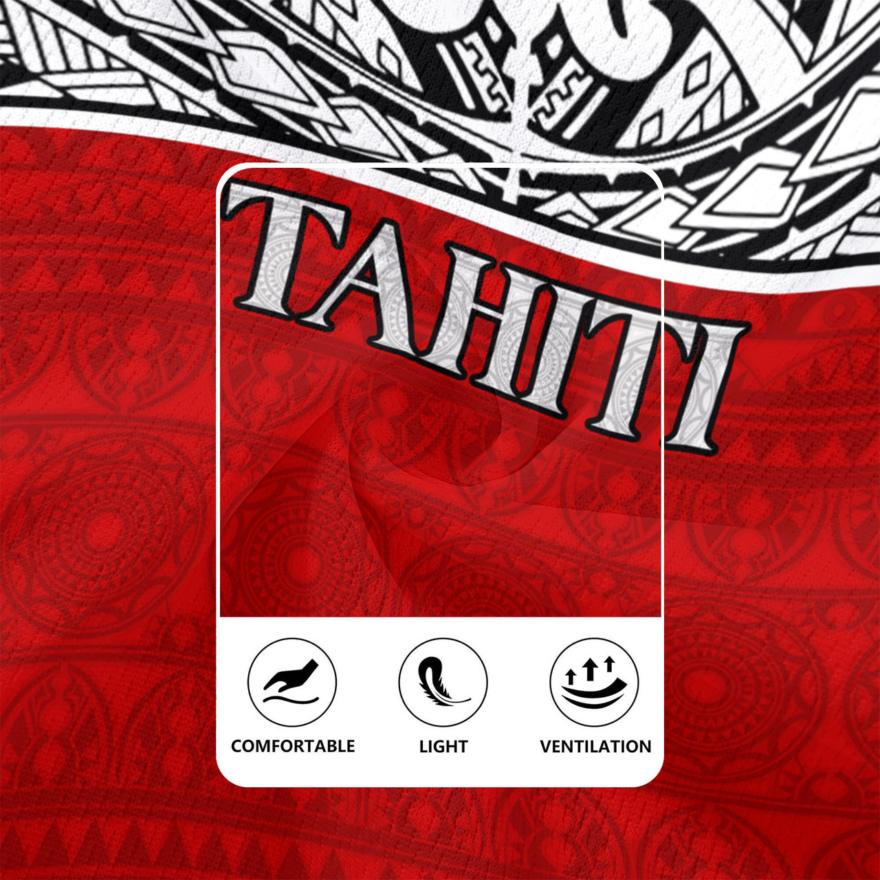 Tahiti Custom Personalised Rugby Jersey Coat Of Arms Polynesia Patterns Style