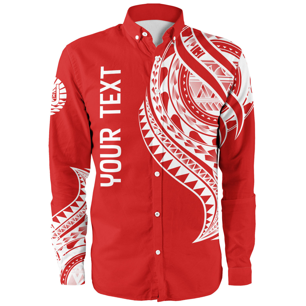 Tahiti Custom Personalised Long Sleeve Shirt Tatau White Patterns With Coat Of Arms